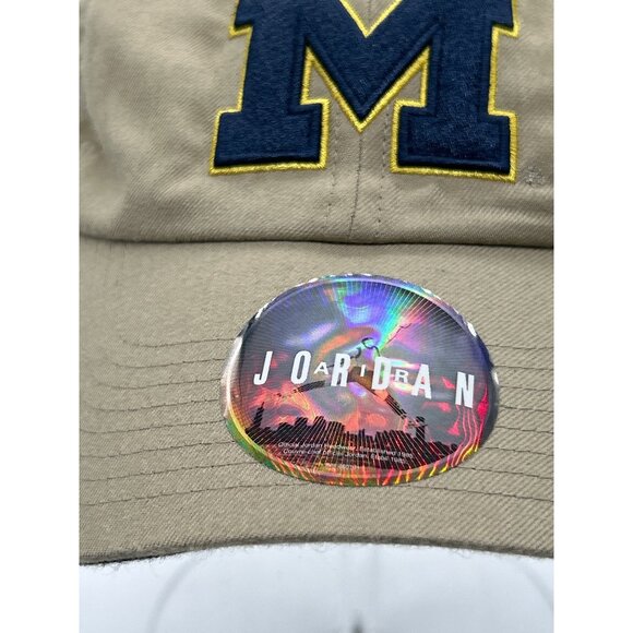 University of Michigan Hat Khaki Air Jordan‎ Adjustable Cap W/ M Logo - Picture 2 of 8